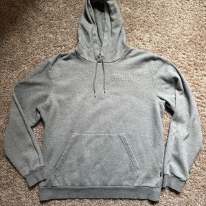 Puma Pullover Hoodie Men's Size L Gray Fleece Logo Sweatshirt Kangaroo Pockets